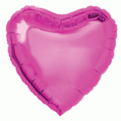 18" Heart Metallic Hot Pink Foil Balloon