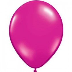 11"Round Jewel Magenta Latex Balloon (with helium)