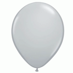 11" Round Gray Latex Balloon (with helium)