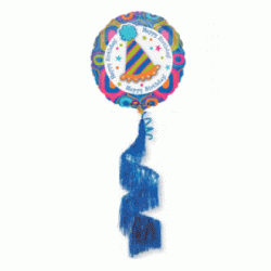 Birthday Party Shag Coil Tail Airwalker Balloon - 31"W x 70"H