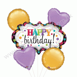 生日快樂框架鋁箔氣球組合(連氣球座)