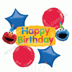 Sesame Street Fun Birthday Balloon Bouquet (with weight)