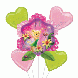 Tinkerbell Foil Balloon Bouquet of 5 (with weight)