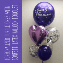 Personalized Orbz Foil Balloon Bouquet (Purple)