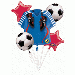 Soccer Foil Balloon Bouquet of 5 (with weight)