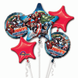 Avengers Birthday Foil Balloon Bouquet of 5 (with weight)