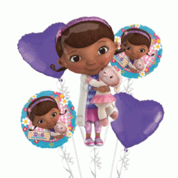 Doc Mcstuffins Foil Balloon Bouquet of 5 (with weight)