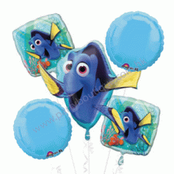 Finding Dory Foil Balloon Bouquet of 5 (with weight)
