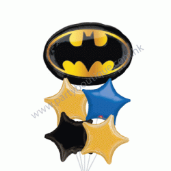 Batman Emblem Foil Balloon Bouquet of 5 (with weight)