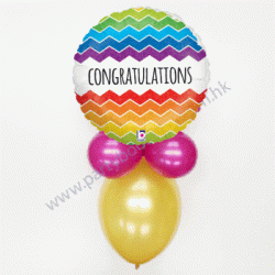 Congratulations Chevron Balloon Combo (with weight)