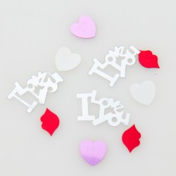 Confetti - Pink & Silver Hearts