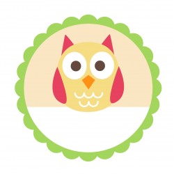 Guest Name Sticker - Owl 3", 24 pcs