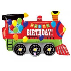 Birthday Party Train Shape Foil Balloon - 37" W