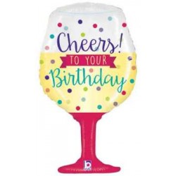 Cheers To Your Birthday Foil Balloon - 34" H