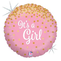 It's A Girl Glittering 18" Foil Balloon