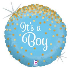 It's A Boy Glittering 18" Foil Balloon