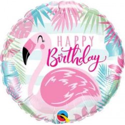 Birthday Pink Flamingo 18" Foil Balloon