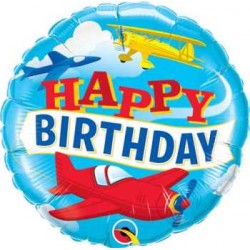 Birthday Airplanes 18" Foil Balloon