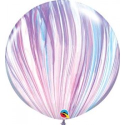 36寸圓形粉紫色系瑪瑙橡膠氣球 (充氣)