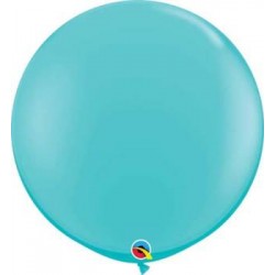 36" Round Caribbean Blue Latex Balloon (with helium)
