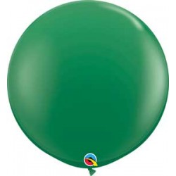 36" Round Green Latex Balloon (with helium)