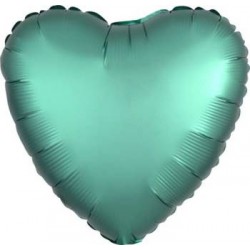 18" Heart Satin Jade Foil Balloon