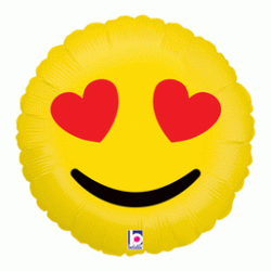 Emoji Hearts 18" Foil Balloon