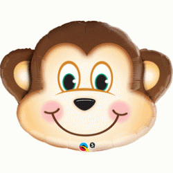 猴子頭鋁箔氣球 - 30寸(長)