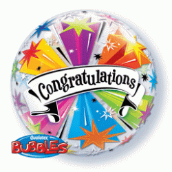 Congrats Banner Blast 22" Bubble Balloon