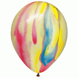 12" Tye-Dye Partymate Latex Balloon (with helium)