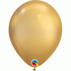 11" Round Chrome Gold Latex Balloon