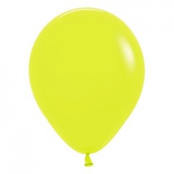 11" Round Neon Yellow Latex Balloon (with helium)