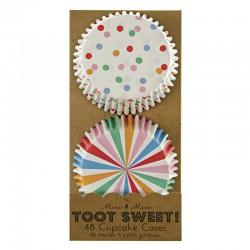 Toot Sweet Cupcake Case - Multi colored, 48pcs in 2 styles