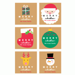 Personalized Gift Sticker - Christmas (C13), 12pcs