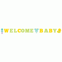 Alphabet Bunting - Solid Color "Welcome Baby"