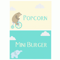  Personalized Baby Animal 3.25" x 2.25" Tented Card, 12pcs