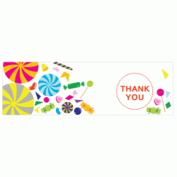  Personalized Candyland 1.5" x 5" Header Card, 12pcs