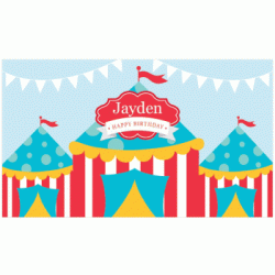 Personalized Circus Party Vinyl Banner