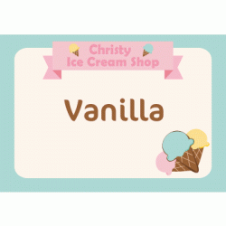  Personalized Ice-Cream Party 3.25" x 2.25" Tented Card, 12pcs