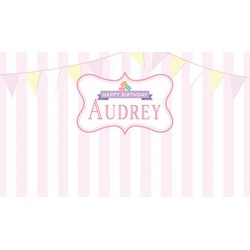 Personalized Candy Stripes Vinyl Banner