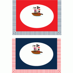  Personalized Pirate Captain 3.25" x 2.25" Tented Card, 12pcs