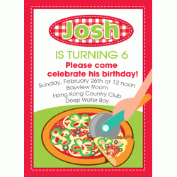  Personalized Pizza Party 5" x 7" Invitation Card with envelope, 12pcs