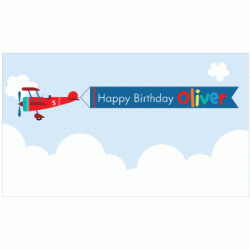 Personalized Plane Party Vinyl Banner