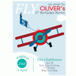  Personalized Plane Party 5" x 7" Invitation Card with Envelope, 12pcs