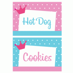 Personalized Sweet Princess 3.25" x 2.25" Tented Card, 12pcs