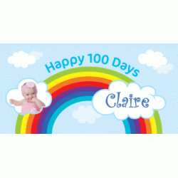  Personalized Rainbow Vinyl Banner with Photo 