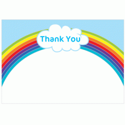  Personalized Rainbow 4" x 6" Thank You Card with Envelope, 12pcs