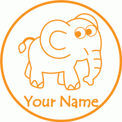 Personalized Stamp - Elephant (includes ink pad)
