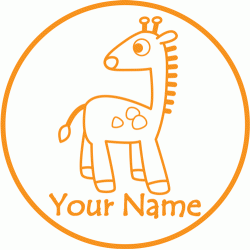 Personalized Stamp - Giraff (includes ink pad)