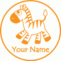Personalized Stamp - Zebra (includes ink pad)